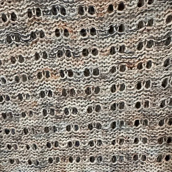 Maurices Textured Knit Crew Neck Sweater - Gray/blue Tie Sleeves - Picture 5 of 5